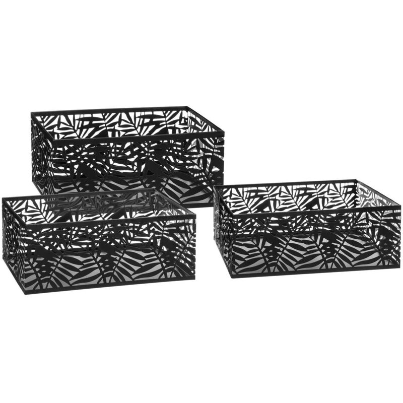 foto del prodotto set di 3 cassette pop in metallo nero traforato atmosphera cr ateur d int rieur