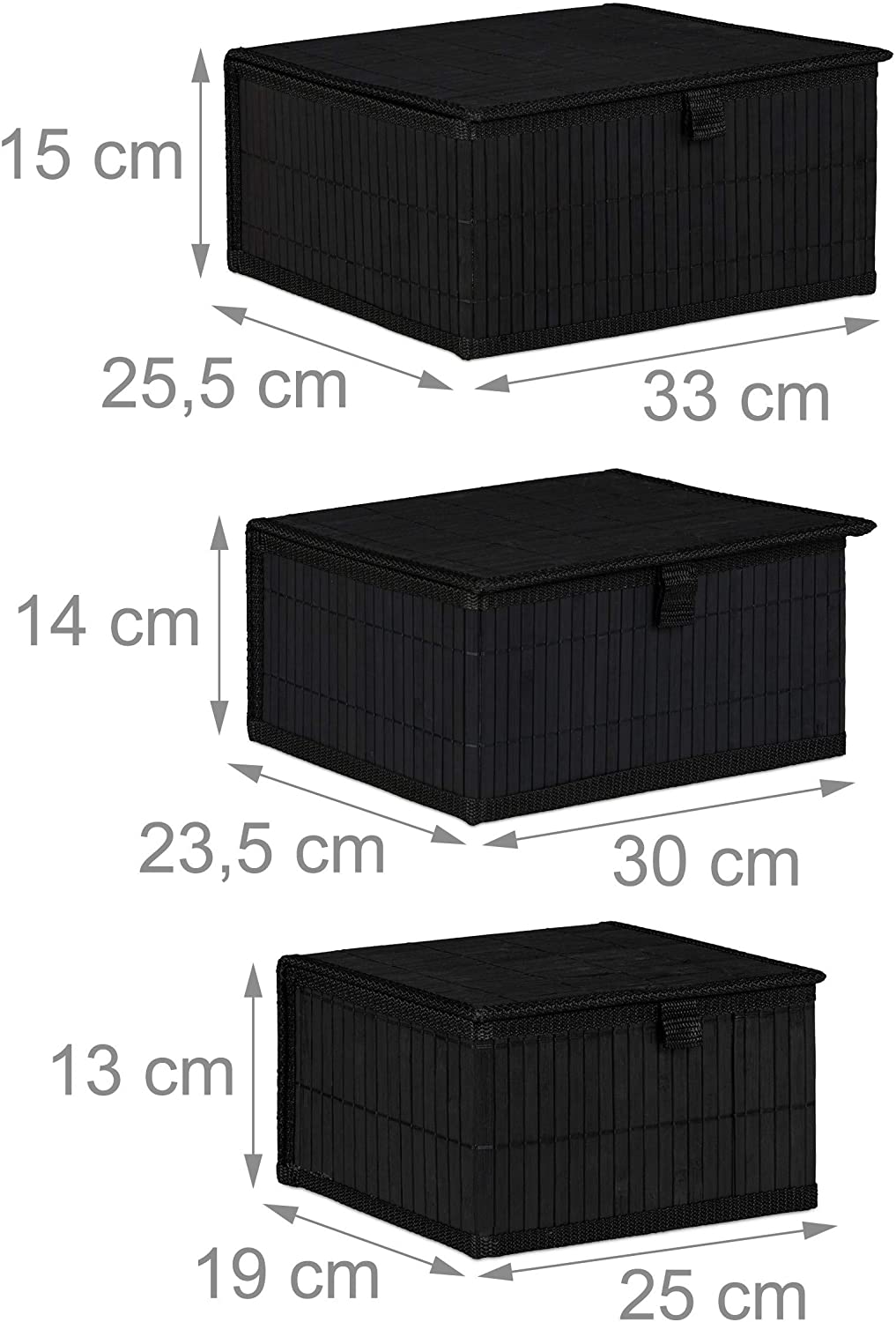 foto del prodotto set di 3 cestini portaoggetti decorativi in bamb nero 13 0002491 2