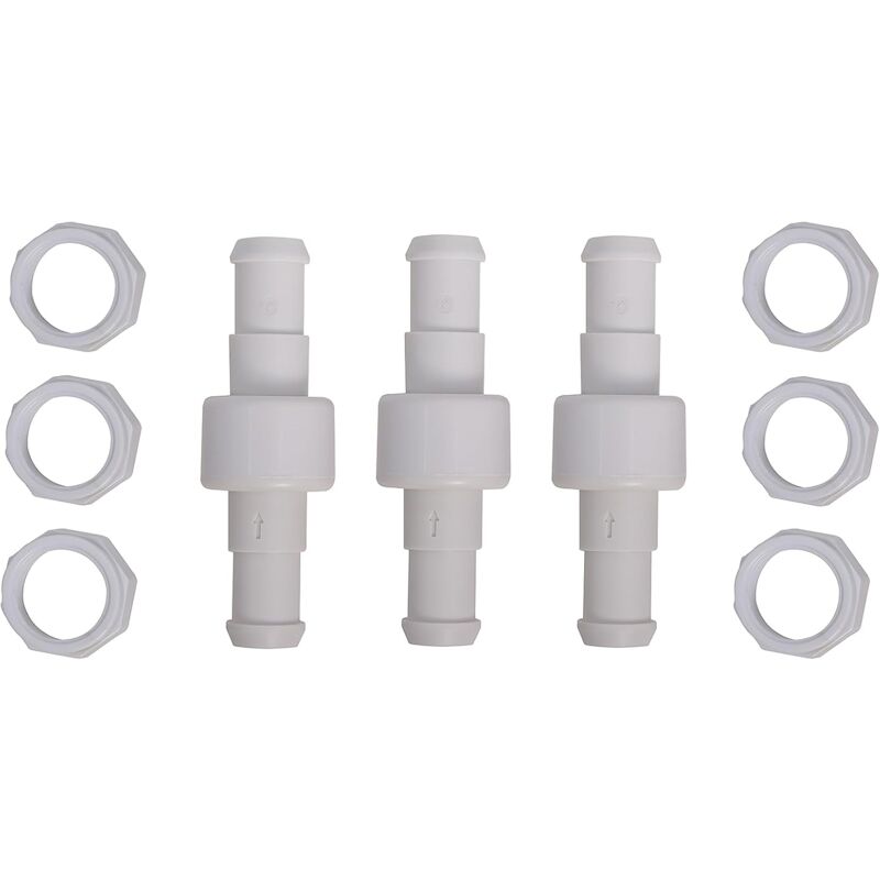 foto del prodotto set di 3 connettori per tubi rotanti con 6 punte d15 d20 compatibili con i pulitori robotizzati per piscine zodiac polaris 180 280 380