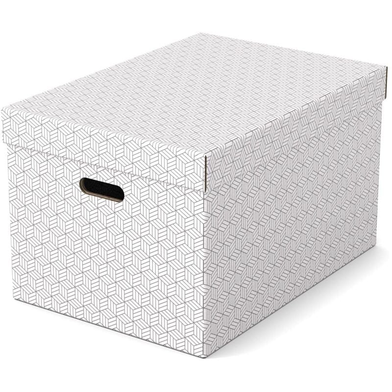 foto del prodotto set di 3 contenitori grandi con coperchio in cartone riciclato e riciclabile al 100 , ottimali per lo stoccaggio e l archiviazione, design