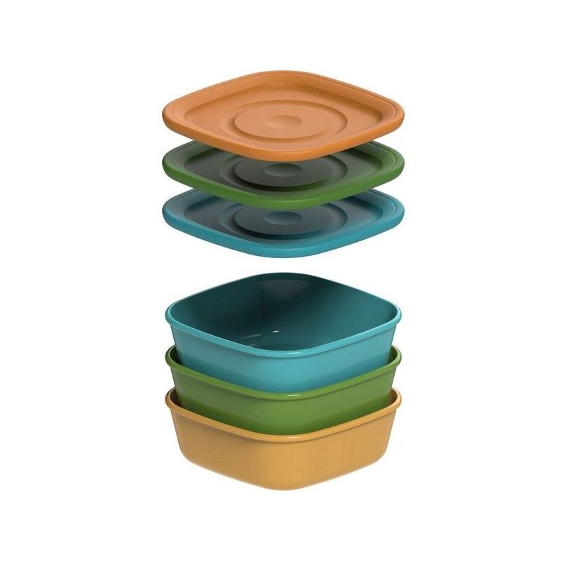 foto del prodotto set di 3 contenitori multicolor 0,74 lt