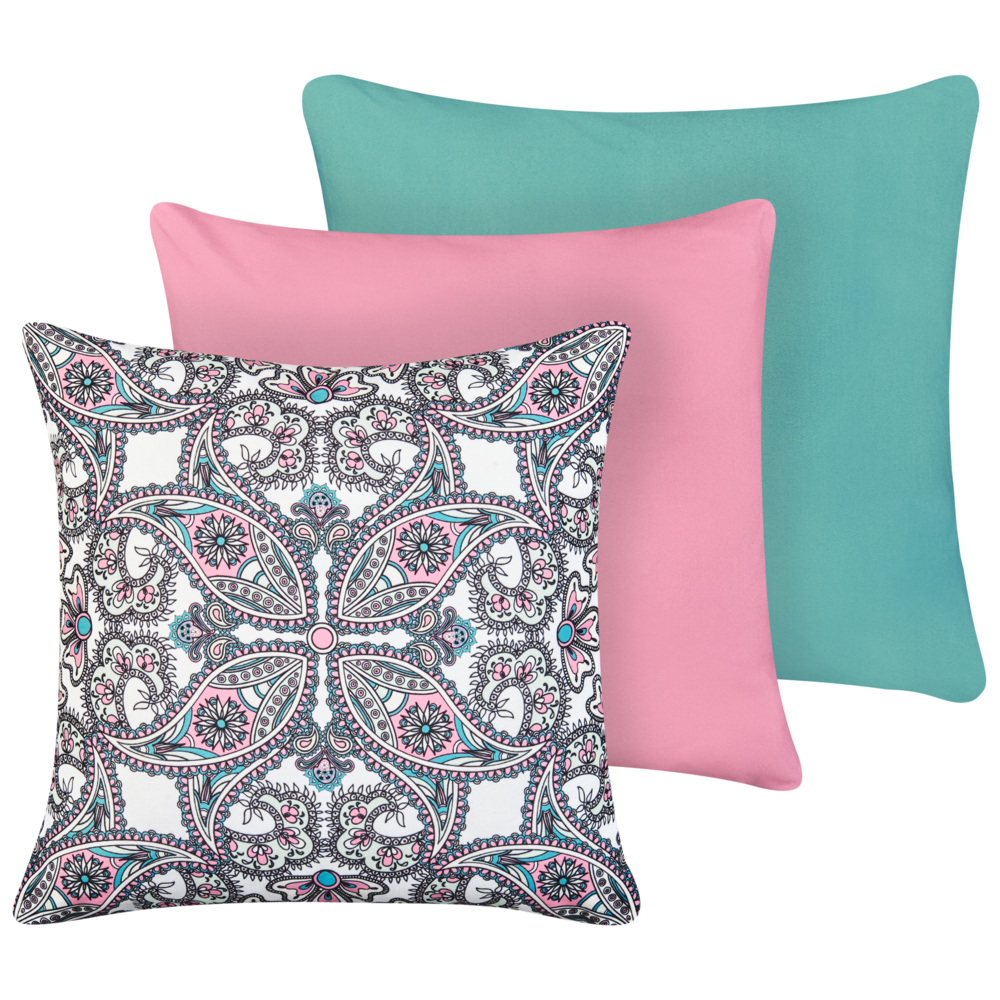 foto del prodotto set di 3 cuscini da esterno in poliestere multicolore accessorio da giardino