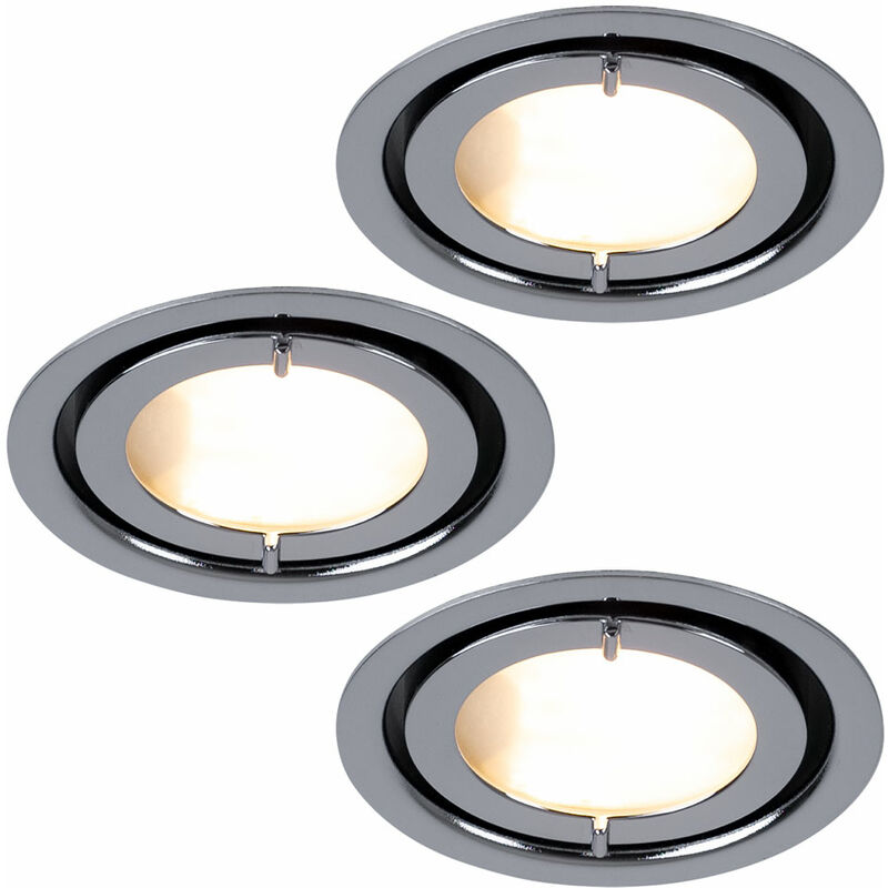 foto del prodotto set di 3 faretti da incasso in metallo cromato lampada tonda paulmann 935.20