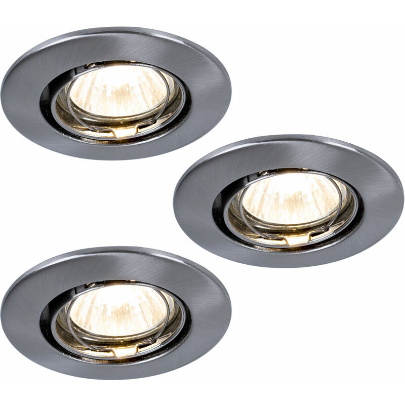 foto del prodotto set di 3 faretti da incasso, rotondi, illuminazione, faretti, lampade, luci, luci paulmann 993.57