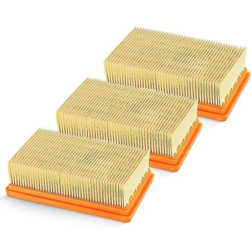 foto del prodotto set di 3 filtri plissettati piatti di ricambio karcher mv4 mv5 mv6 wd4 wd5 wd6, wd4p wd5p wd6p aspirapolvere umido secco