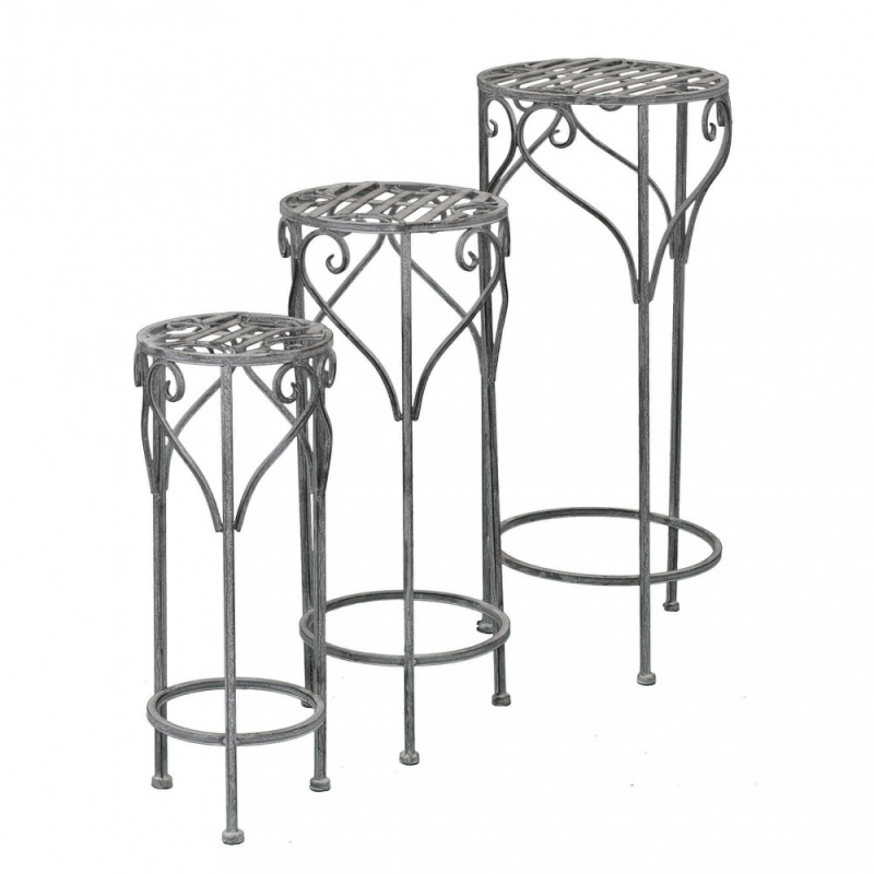 foto del prodotto set di 3 fioriere valerie bianco ossidato