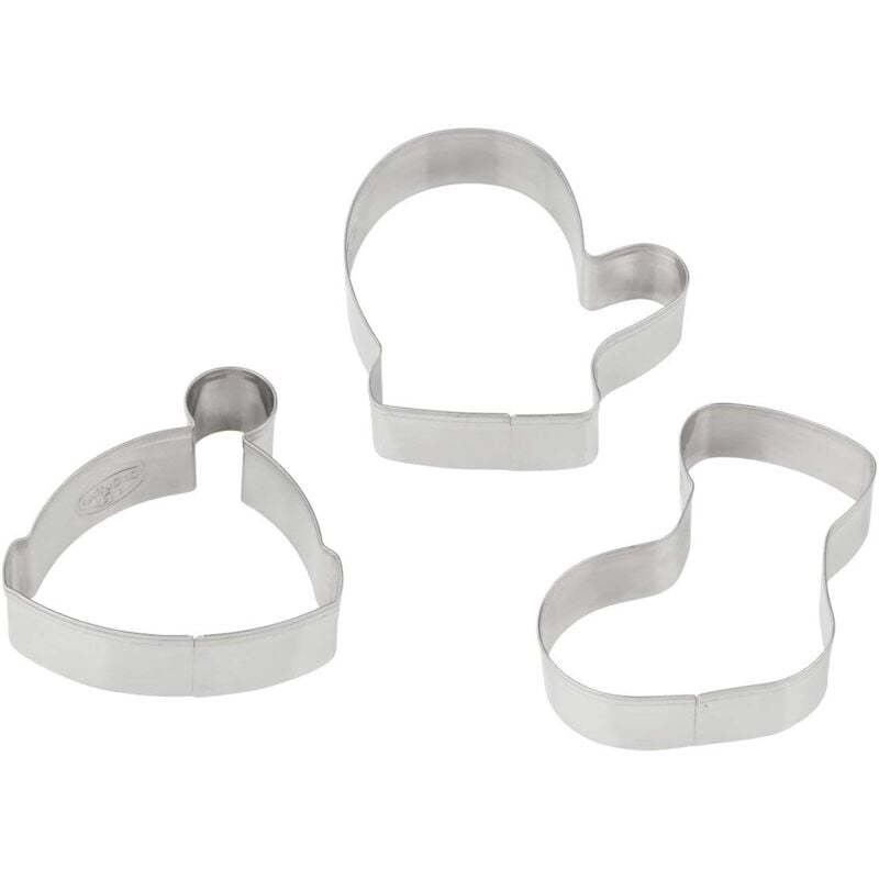 foto del prodotto set di 3 formine per biscotti natalizi in acciaio inox per natale dr.oetker