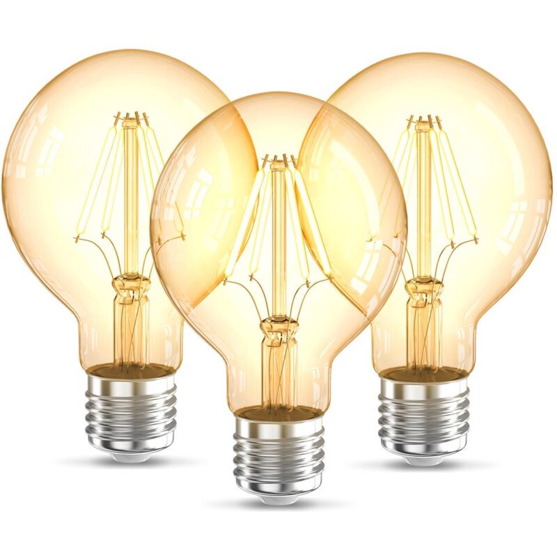 foto del prodotto set di 3 g80 edison lampadina d epoca i e27 4w 2200k 320lm i bianco caldo i lampadina a led i lampadina a led i lampadina retr i filamento