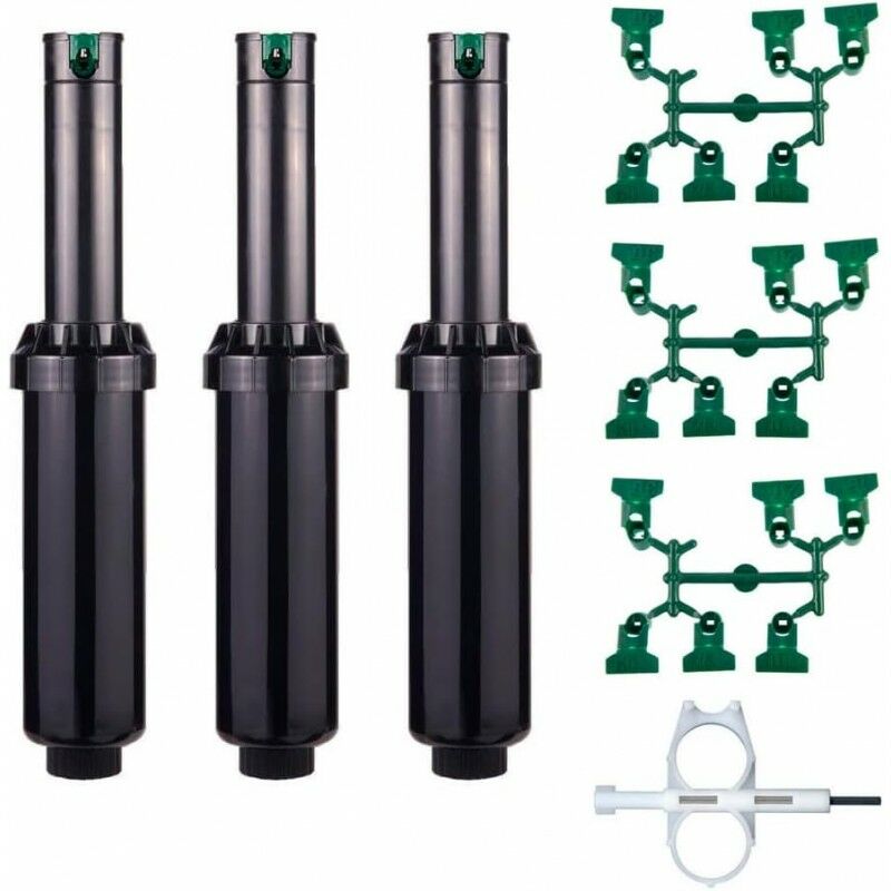 foto del prodotto set di 3 irrigatore per irrigazione hunter srm 04 da 1 2 portata da 4 a 9,4 metri irrigatore a turbina regolabile srm hunt
