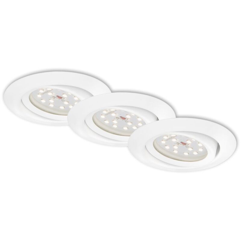 foto del prodotto set di 3 lampade da incasso a led, 8,2 cm, 3,5 w, bianco, lampade briloner