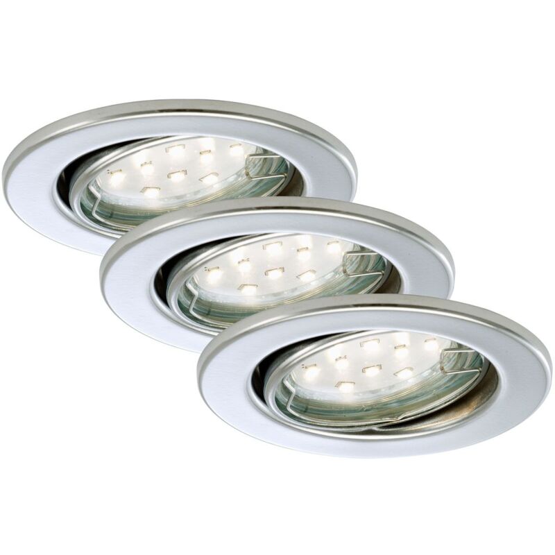 foto del prodotto set di 3 lampade da incasso a led, 8,6 cm, 3 w, cromo briloner leuchten