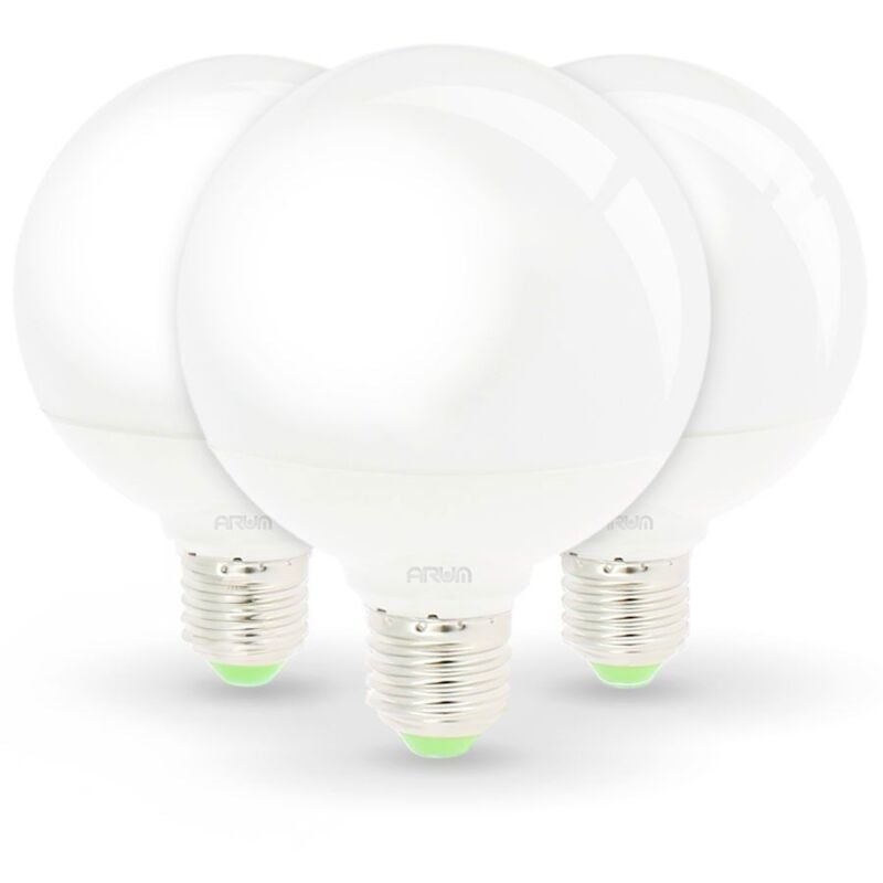 foto del prodotto set di 3 lampadine a globo a led e27 12w eq 75w g95 temp rature de couleur bianco neutro 4000k