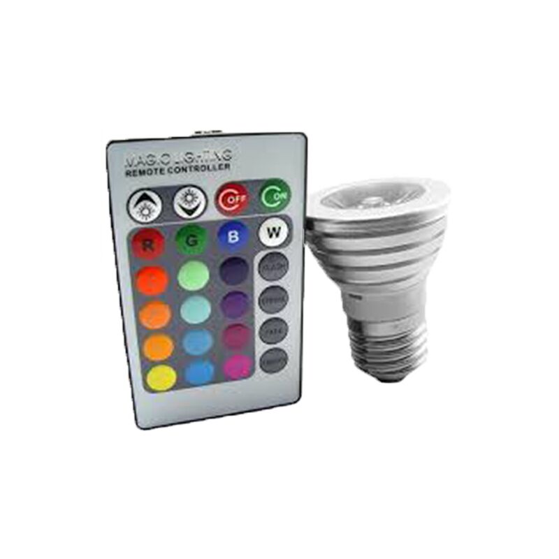 foto del prodotto set di 3 lampadine di colore led rgb con telecomando