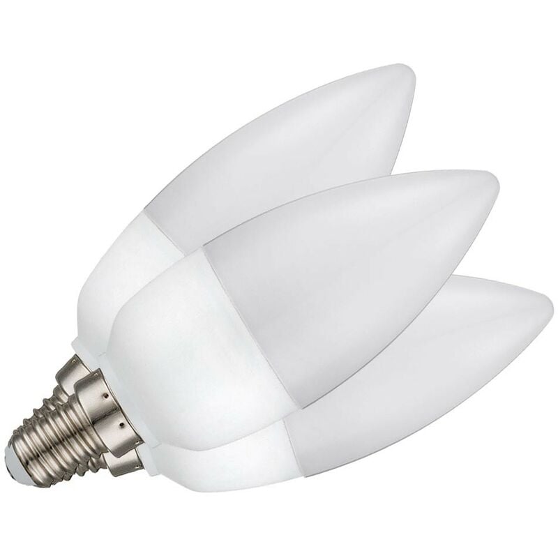 foto del prodotto set di 3 lampadine led 5w e14 candela 350lm 3000k bianco caldo dimmerabile
