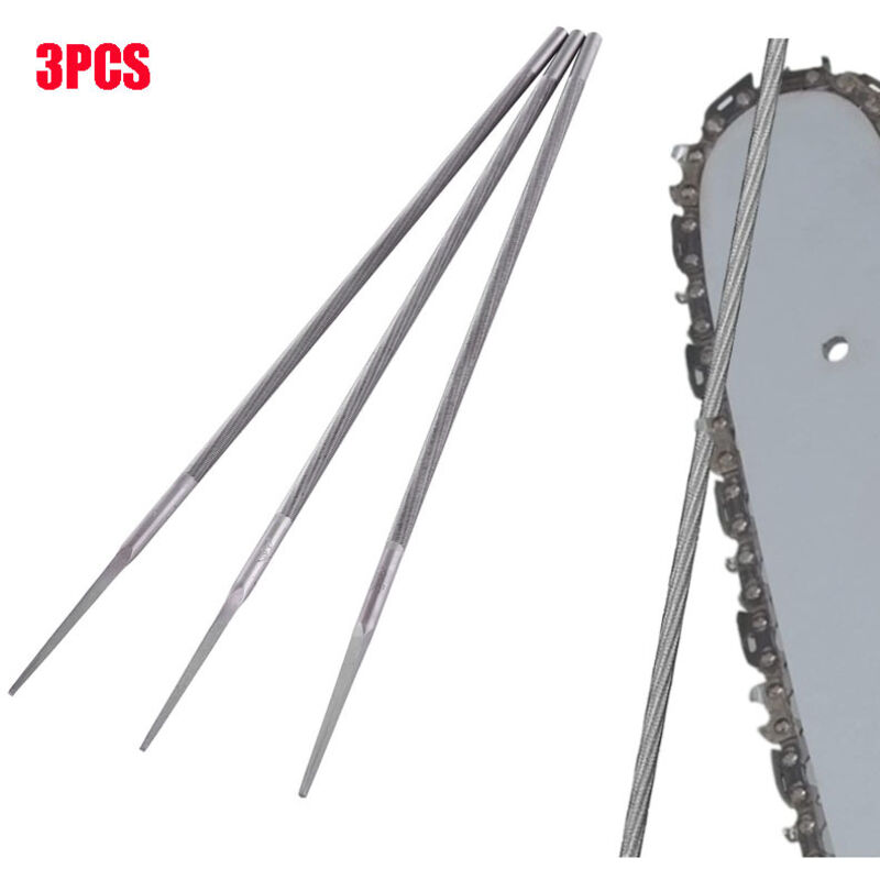 foto del prodotto set di 3 lime rotonde per motosega da 4 mm lima per motosega ej.life