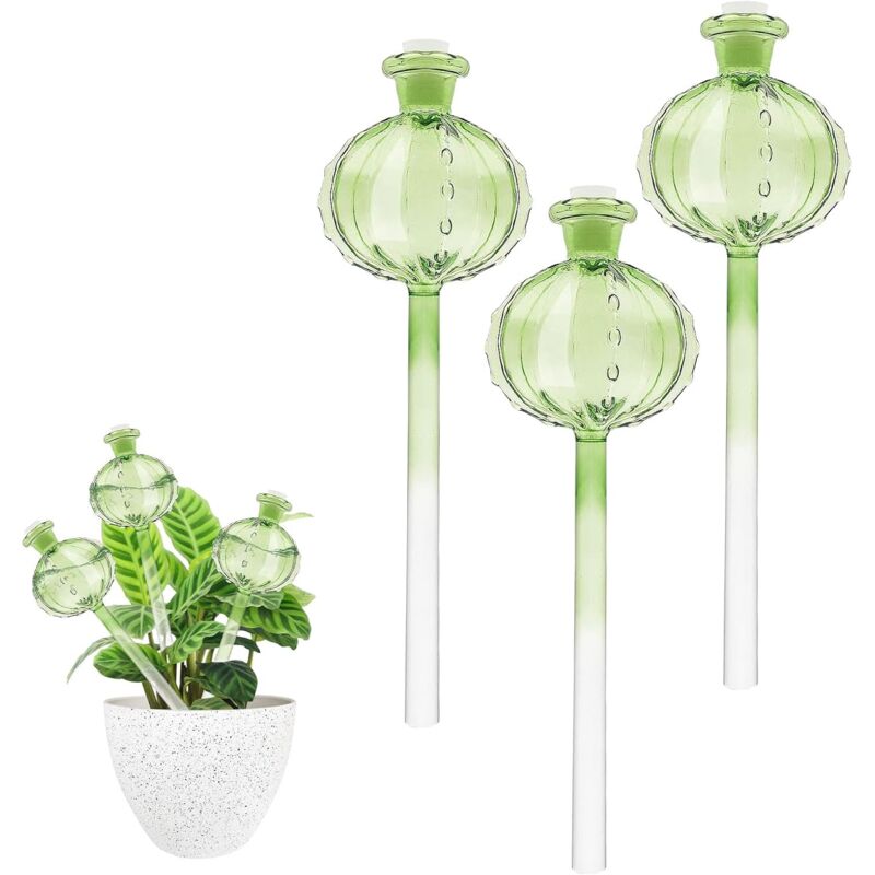 foto del prodotto set di 3 palline di vetro per annaffiare, palline per annaffiare piante da interno, globi per annaffiare piante, distributore d acqua per piante e