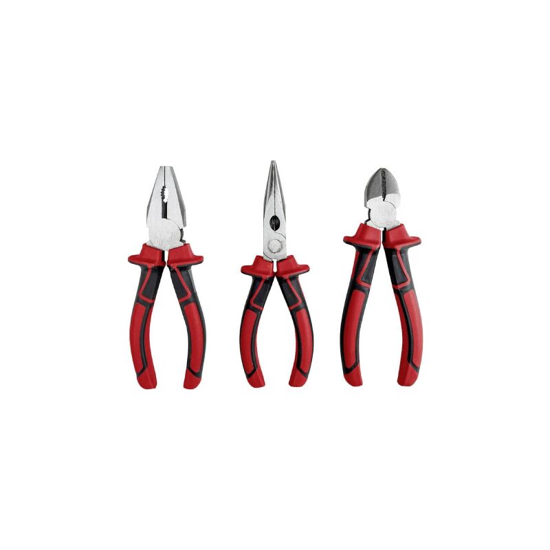foto del prodotto set di 3 pinze 160 mm con taglio indurito induttivo manico 2 componenti con protezione adatte per fili duri - kwb