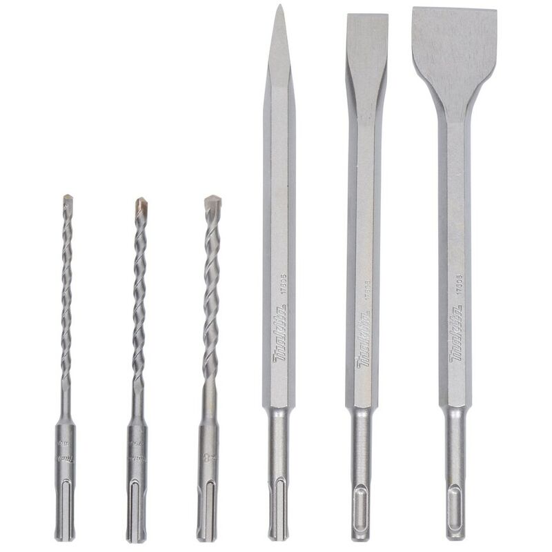 foto del prodotto set di 3 punte e 3 utensili di scalpello sds plus makita d 58920