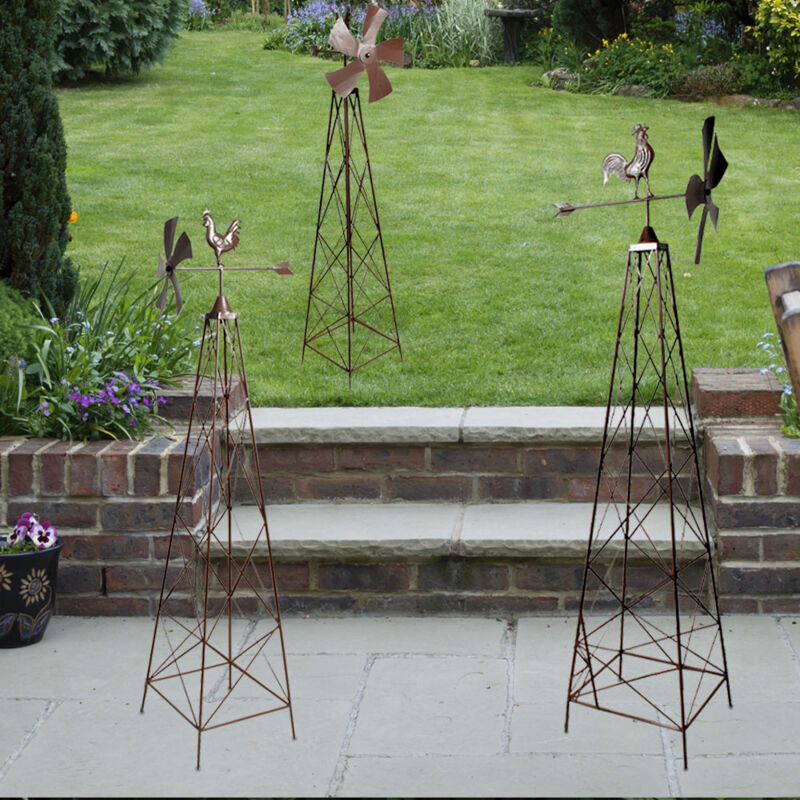 foto del prodotto set di 3 ruote del vento mills rank grid aids garden decorazione esterna meteo hahn