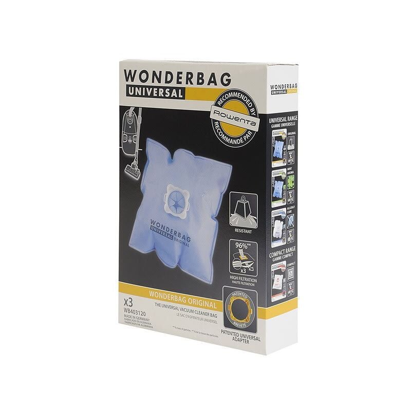 foto del prodotto set di 3 sacchetti wonderbag wb403120 per rowenta hoover