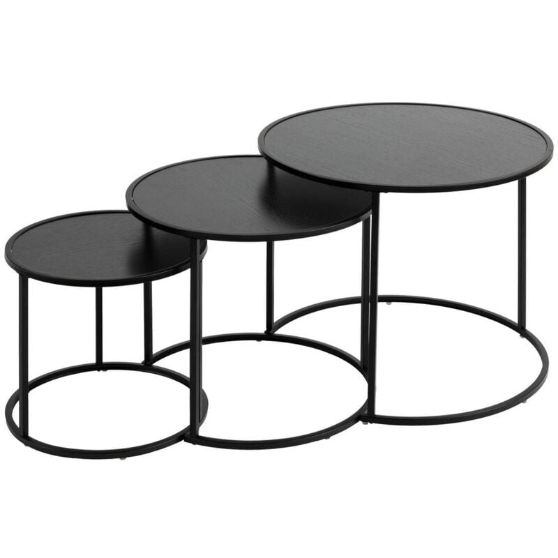 foto del prodotto set di 3 tavolini noan neri l54 45 35cm atmosphera cr ateur d int rieur