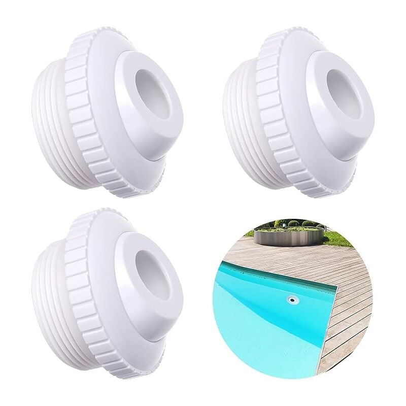 foto del prodotto set di 3 ugelli a getto per piscina - 3 4' - con filettatura mip da 1-1 2' - accessori per la pulizia della piscina