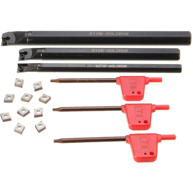foto del prodotto set di 3 utensili per tornitura in metallo s07k s10k s12m sclcr06 10 barre di alesatura ccmt0602 inserti in metallo duro 3 chiavi a pruno per la