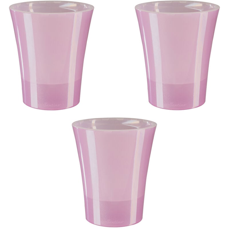 foto del prodotto set di 3 vasi per orchidee con riserva d acqua arte dea rosa trasparente 2 litri