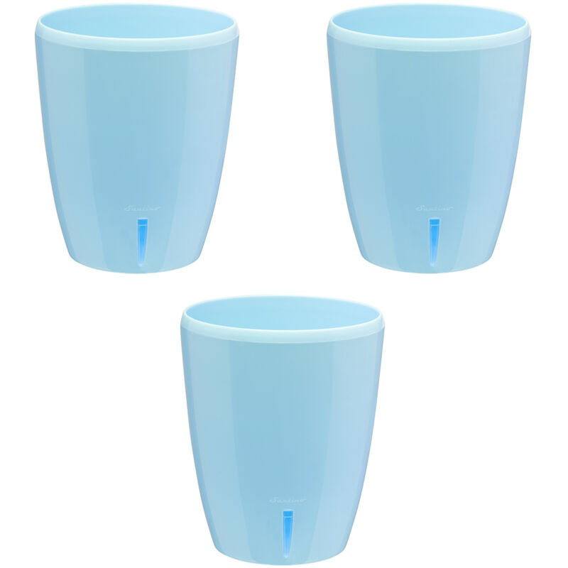 foto del prodotto set di 3 vasi per orchidee con riserva d acqua orchidea blu 2 litri