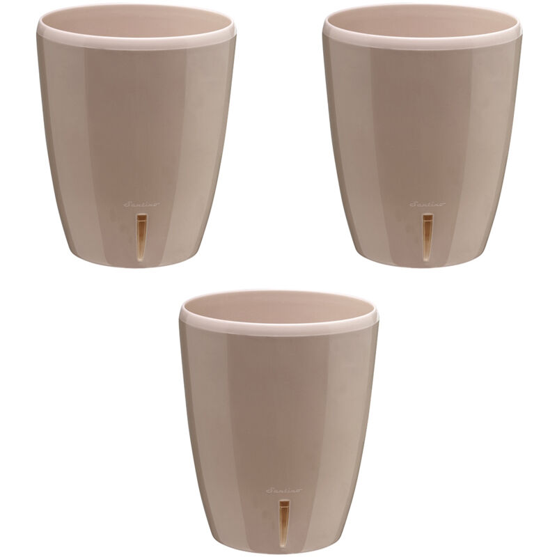 foto del prodotto set di 3 vasi per orchidee con riserva d acqua orchidea sabbia 2 litri