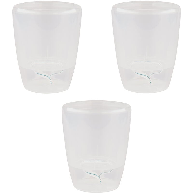 foto del prodotto set di 3 vasi per orchidee con riserva d acqua orchidea trasparente 2 litri