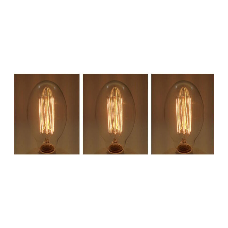 foto del prodotto set di 3 vintage lampadina edison e27 bt75