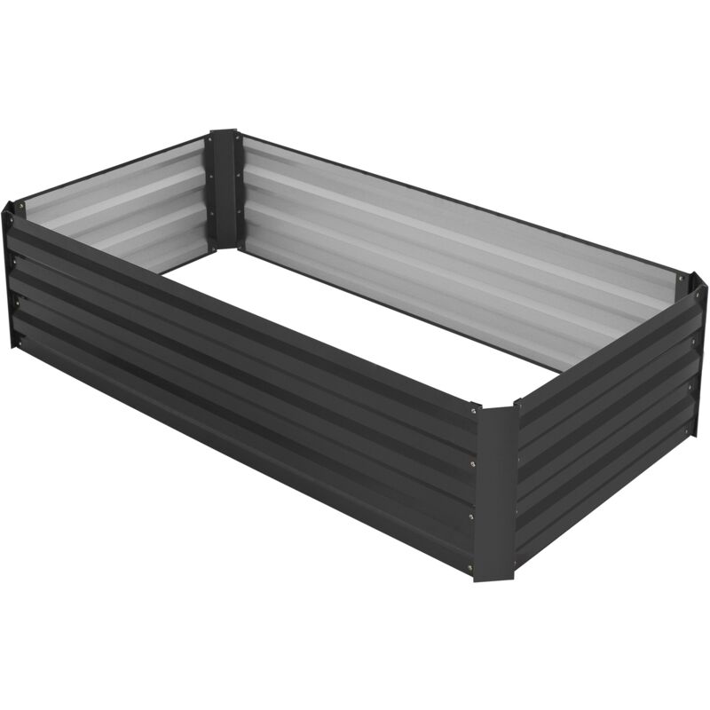 foto del prodotto set di 3 x fioriera per giardino 120x60x30cm 200 l antracite resistente alle intemperie antiruggine aiuola rialzata ortaggi piante fiori erbe