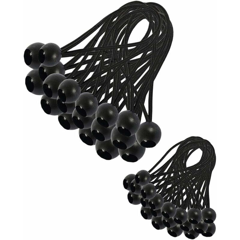 foto del prodotto set di 30 tenditori elastici da 200mm per teloni, padiglioni, tende da campeggio e tende
