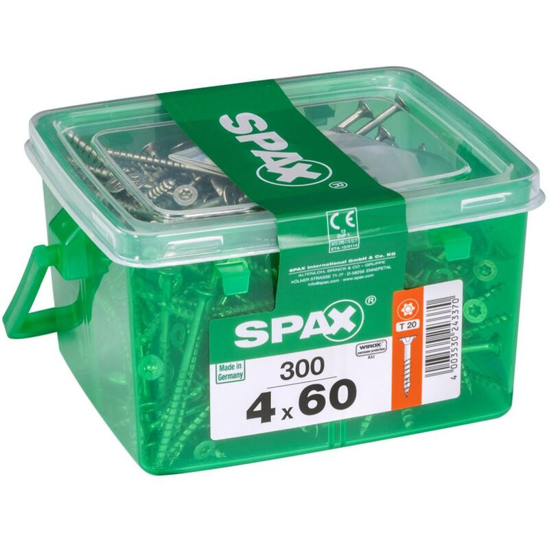 foto del prodotto set di 300 viti in acciaio a testa svasata spax diam.4 mm x l.60 mm spax