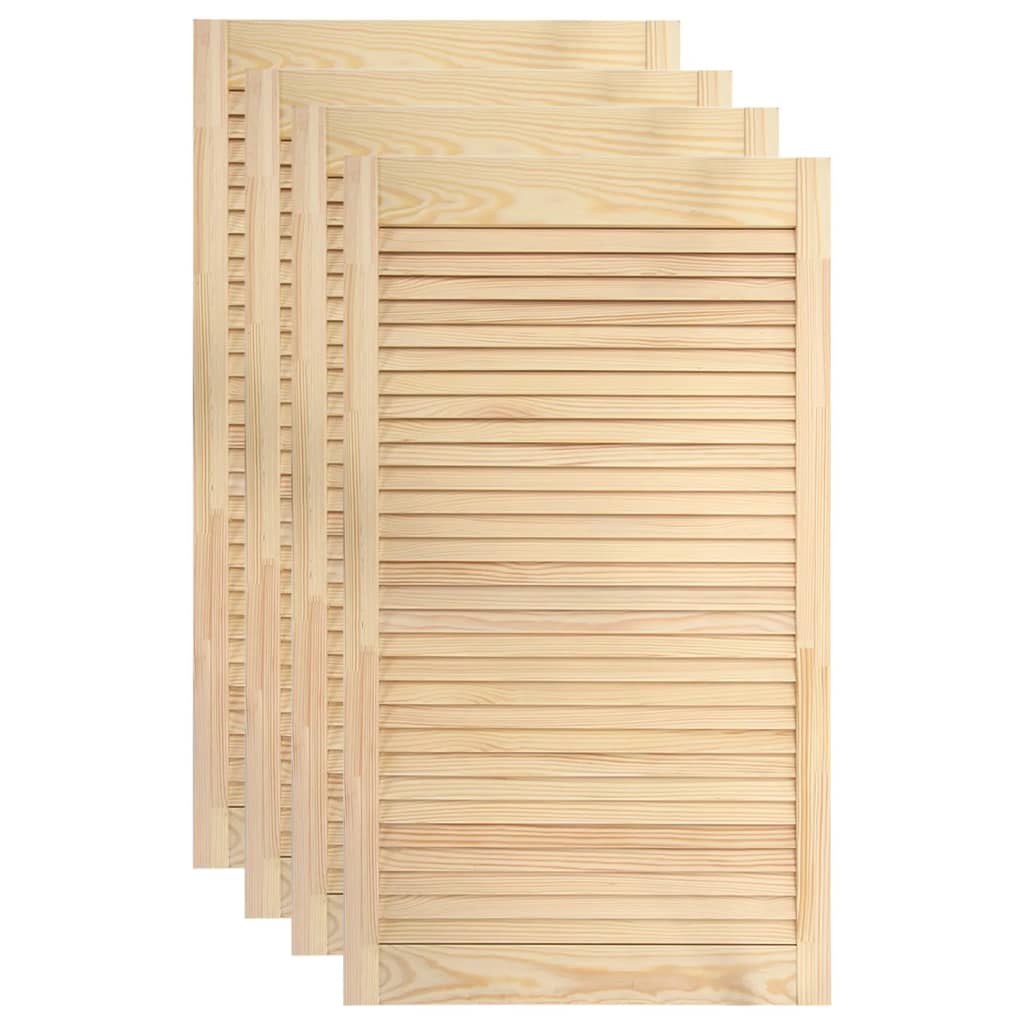 foto del prodotto set di 4 ante a persiana, ante per armadi, ante per scaffali, per armadio, guardaroba, guardaroba, 99,3x49,4 cm, in legno massello di pino 02 0003924