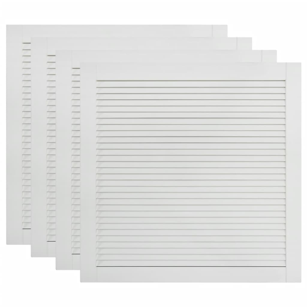 foto del prodotto set di 4 ante a persiana in legno massello di pino, ante per armadi, ante per ripiani, per armadio, guardaroba, guardaroba, 39,5 x 39,4 cm, bianco 02 0003926