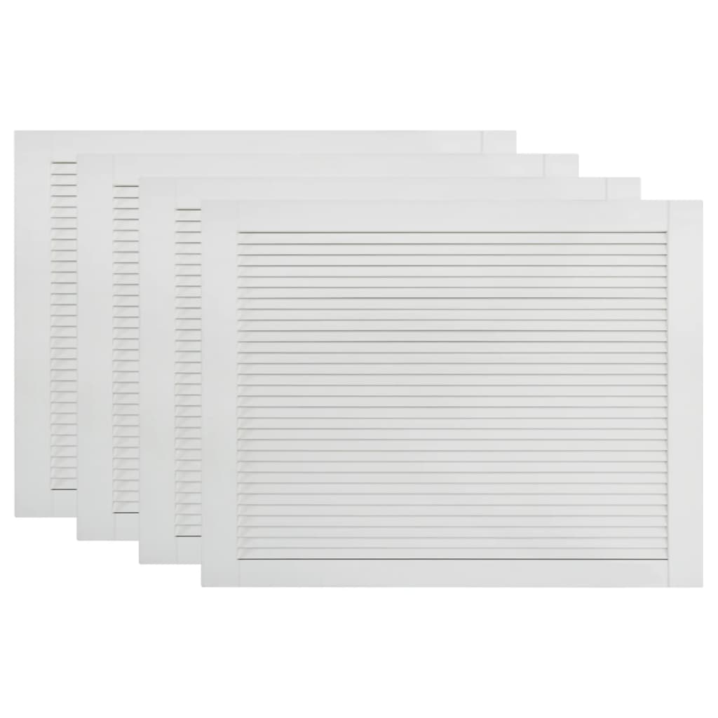 foto del prodotto set di 4 ante con persiana, ante per armadi, ante per scaffali, per armadio, guardaroba, guardaroba, 39,5 x 59,4 cm, in legno massello di pino bianco 02 0003928