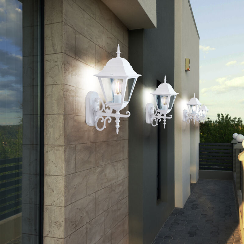 foto del prodotto set di 4 applique alu, lampade, illuminazione per esterni, lanterne in un set con lampadine a led