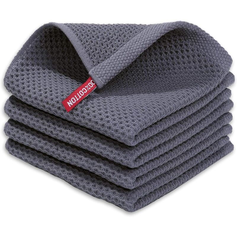 foto del prodotto set di 4 asciugamani a nido d ape, 30 x 30 cm, strofinacci da cucina in cotone, strofinacci assorbenti e strofinacci da cucina, riutilizzabili, per