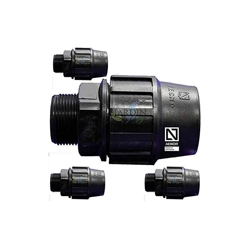 foto del prodotto set di 4 collegamenti maschio polietilene 25mm x 3/4'' per tubo di polietilene 25 mm enlace filettato maschio 25 aenor conn
