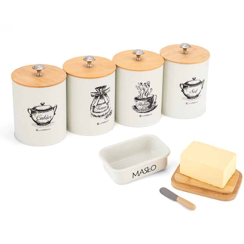 foto del prodotto set di 4 contenitori da cucina e burriera e 6056