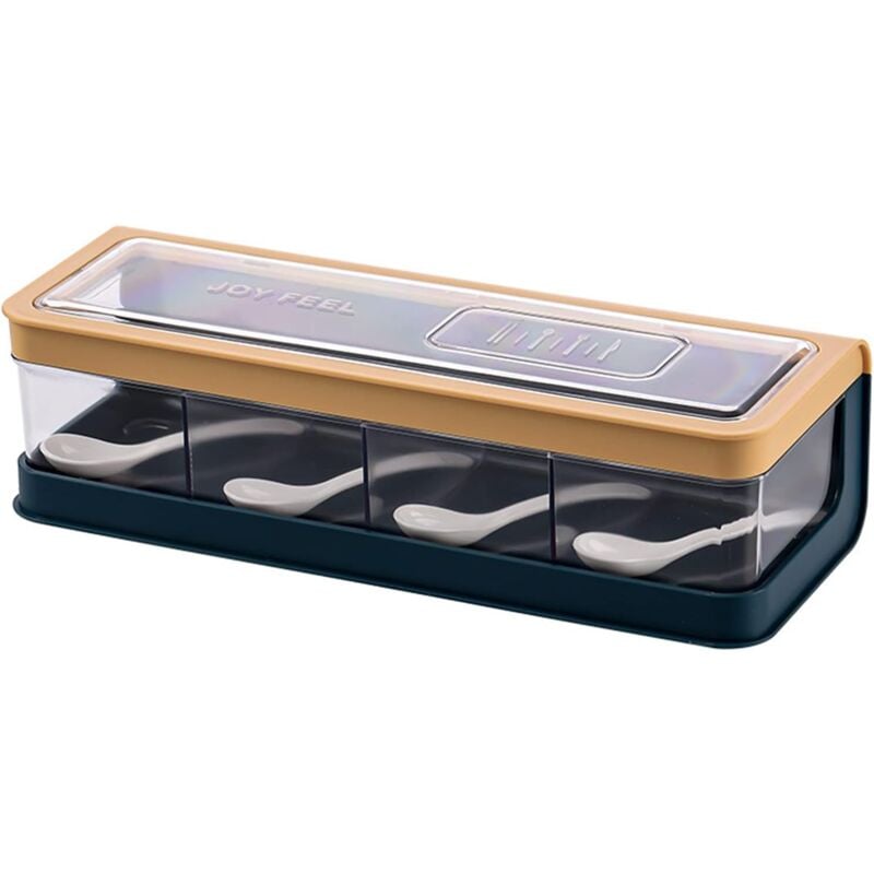 foto del prodotto set di 4 contenitori per spezie a traliccio, contenitori per spezie, scatole per spezie, porta spezie per cucina e sala da pranzo 27,5 x 10,5 x 7,8