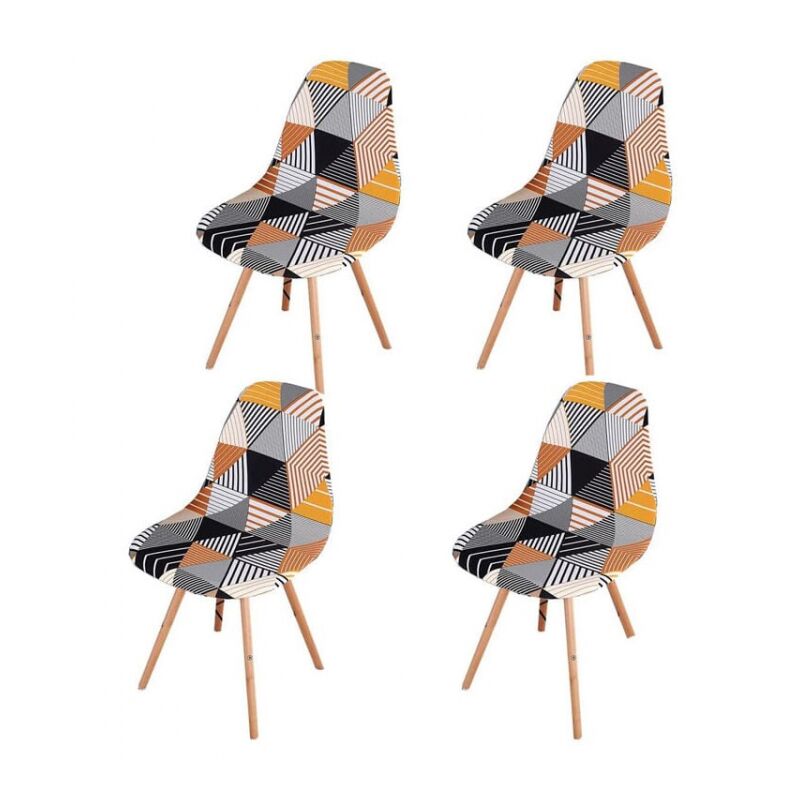 foto del prodotto set di 4 coprisedie scandinavi, coprisedie elastici per sala da pranzo, coprisedie universali senza braccioli per soggiorno, cucina, decorazione