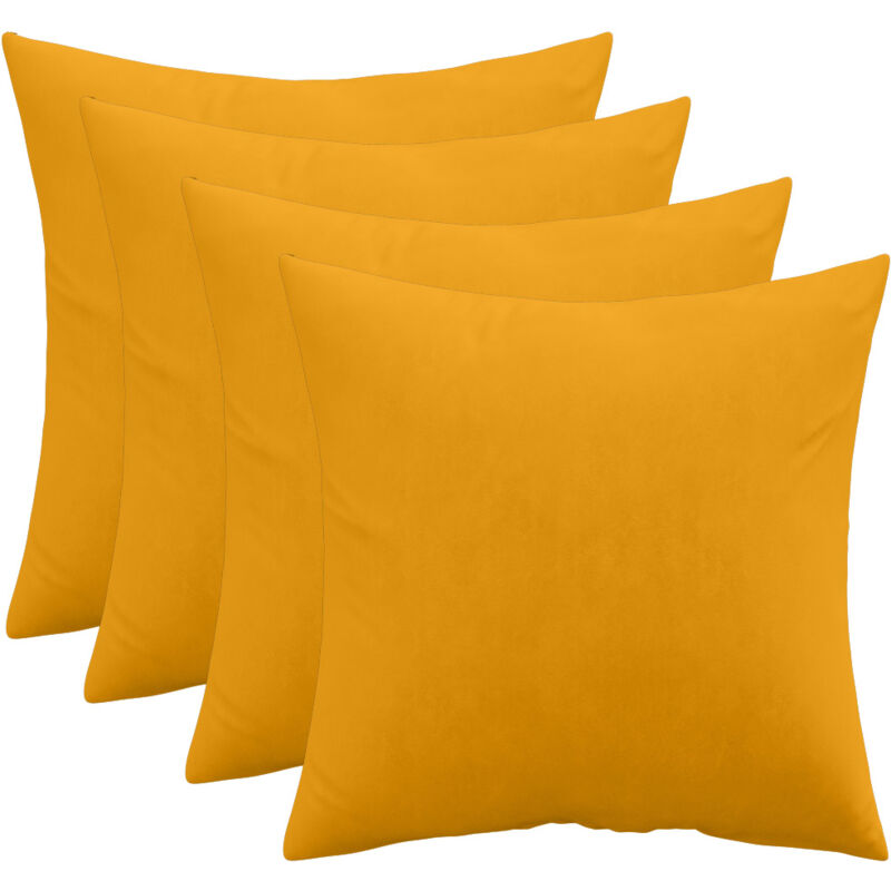 immagine 0 del prodotto set di 4 cuscini in velluto copertura e imbottitura mesmal giallo
