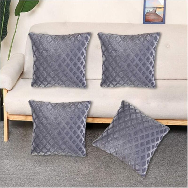foto del prodotto set di 4 cuscini quadrati morbidi 43 cm x 43 cm , fodere per cuscini a forma di uovo d anatra per panche da esterno, divani e mobili senza anima 