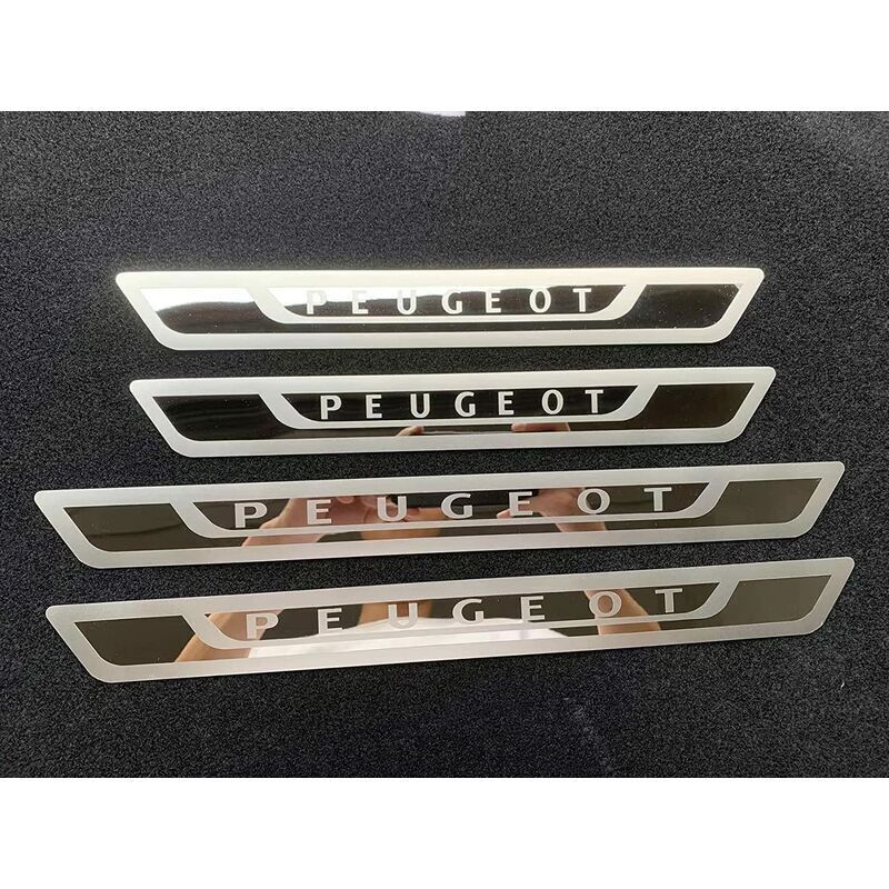 foto del prodotto set di 4 davanzali in acciaio per peugeot 308 408 508 3008 2008 307, pedale di ingresso ultra sottile
