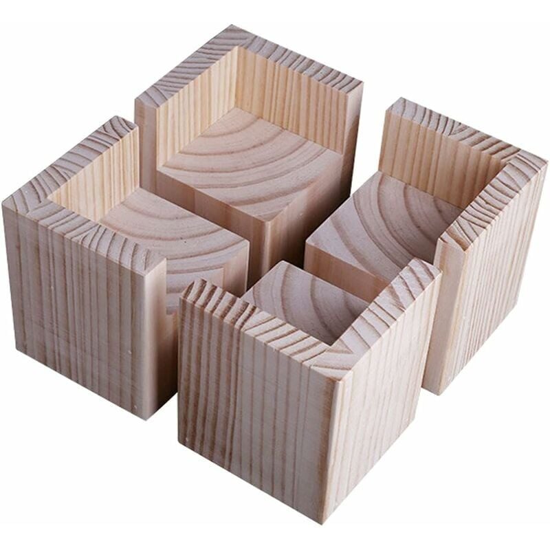 foto del prodotto set di 4 dimensioni 5x5x5 cm alzate per mobili alzate per mobili in legno, alzate per scrivania e letto, piedini di sollevamento per mobili, gambe