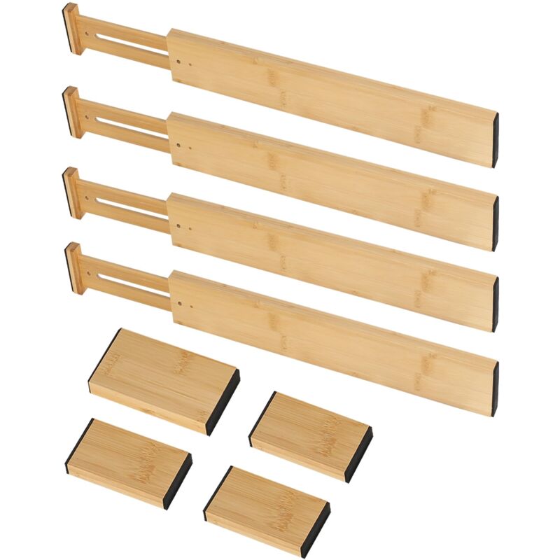 foto del prodotto set di 4 divisori per cassetti in bamb organizzatori per cassetti regolabili separatori per cassetti divisori per cassetti da cucina per camera da