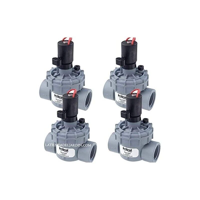 foto del prodotto set di 4 elettrovalvola per irrigazione 1 9v irritrol 2400mt, per programmatori a batteria